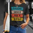 8 Years Old Birthday Awesome Since July 2014 8Th Birthday Unisex T-Shirt Gifts for Her