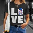 American Flag Heart For Patriotic Mom Cute 4Th Of July Gnome Gift Unisex T-Shirt Gifts for Her