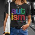 Autism Awareness Rainbow Letters Tshirt Unisex T-Shirt Gifts for Her