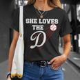 Baseball She Loves The D Los Angeles Tshirt Unisex T-Shirt Gifts for Her