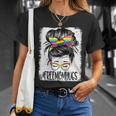 Bleached Free Mom Hugs Messy Bun Lgbt Pride Rainbow Gift Unisex T-Shirt Gifts for Her