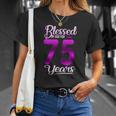Blessed By God For 75 Years Old 75Th Birthday Gifts Crown Unisex T-Shirt Gifts for Her