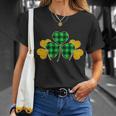 Buffalo Shamrock Plaid Irish Clovers T-Shirt Gifts for Her
