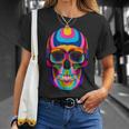 Colorful Sugar Skeleton Scull Halloween Party Costume Unisex T-Shirt Gifts for Her