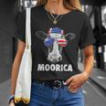 Cow 4Th Of July Moorica Merica Men American Flag Sunglasses Unisex T-Shirt Gifts for Her