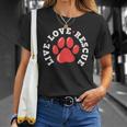 Dog Rescue Adopt Dog Paw Print Unisex T-Shirt Gifts for Her