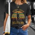 Dont Stop Believing Bigfoot Rock And Roll Retro Sasquatch Unisex T-Shirt Gifts for Her