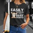 Easily Distracted By Baby Goats Shirt Goat Lovers Unisex T-Shirt Gifts for Her