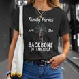 Family Farms Are The Backbone Of America Farm Lover Farming Unisex T-Shirt Gifts for Her