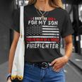 Firefighter Proud Mom Of Firefighter Son I Back The Red For My Son V2 Unisex T-Shirt Gifts for Her