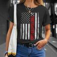 Firefighter Retro American Flag Firefighter Dad 4Th Of July Fathers Day Unisex T-Shirt Gifts for Her