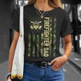 Firefighter Retro Camouflage Usa Flag Firefighter Dad Fathers Day V3 Unisex T-Shirt Gifts for Her
