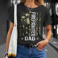 Firefighter Usa Flag Camouflage Firefighter Dad Patriotic Fathers Day_ Unisex T-Shirt Gifts for Her