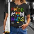 Free Mom Hugs Rainbow Heart Lgbt Pride Month Unisex T-Shirt Gifts for Her