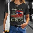 Funny Biden Donkey Pox The Disease Destroying Vintage America Flag Unisex T-Shirt Gifts for Her