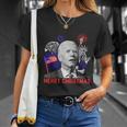Funny Joe Biden Happy Christmas In July Usa Flag V3 Unisex T-Shirt Gifts for Her