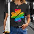 Gay Pride Flag Shamrock Lgbt St Patricks Day Parade T-Shirt Gifts for Her