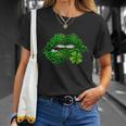 Green Lips Sexy Irish Leopard Shamrock St Patricks Day T-Shirt Gifts for Her