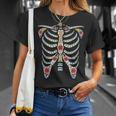 Halloween Day Of Dead Skeleton Flowers Decorated Men Women T-shirt Graphic Print Casual Unisex Tee Gifts for Her