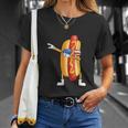 Hot Dog July 4Th Funny Dabbing Hotdog Unisex T-Shirt Gifts for Her