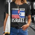 I Stand With Israel Us Flags United Distressed Unisex T-Shirt Gifts for Her