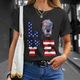 Irish Wolfhound Love Dog American Flag 4Th Of July Usa Funny Gift Unisex T-Shirt Gifts for Her