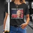 Joe Biden Falling Off His Bicycle Funny Biden Falls Off Bike V4 Unisex T-Shirt Gifts for Her
