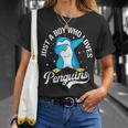 Just A Boy Who Loves Penguins Lover Kids Boys Penguin Unisex T-Shirt Gifts for Her