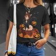 Kawaii Anime Halloween Black Cat | Sexy Anime Girl In Donut Unisex T-Shirt Gifts for Her