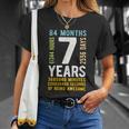 Kids 7Th Birthday Gift 7 Years Old Vintage Retro 84 Months Unisex T-Shirt Gifts for Her