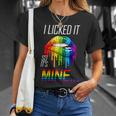 Lgbt I Licked It So Its Mine Gay Pride Lips Tshirt Unisex T-Shirt Gifts for Her