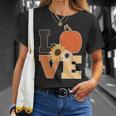 Love Autumn Floral Pumpkin Fall Season T-Shirt Gifts for Her