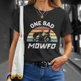 Mens One Bad Mowfo Funny Lawn Care Mowing Gardener Fathers Day Unisex T-Shirt Gifts for Her