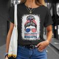 Messy Bun American Flag Stars Stripes Reproductive Rights Meaningful Gift V2 Unisex T-Shirt Gifts for Her