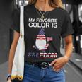 My Favorite Color Is Freedom 4Th Of July Gnome Usa Flag Graphic Plus Size Shirt Unisex T-Shirt Gifts for Her