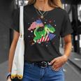 Patriotic Dinosaur Fireworks &8211 Usa American Flag 4Th Of July Unisex T-Shirt Gifts for Her