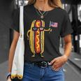 Patriotic Hot Dog American Flag Usa Funny 4Th Of July Fourth Unisex T-Shirt Gifts for Her