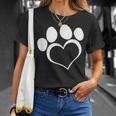 Paw Love Dog Lover Paw Print Heart Cute Dog Mom For T-shirt Gifts for Her