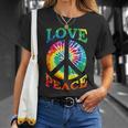 Peace Sign Love Retro 60S 70S Tie Dye Hippie Costume Unisex T-Shirt Gifts for Her