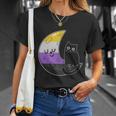Pride Month Nonbinary Moon Space Cat Lgbt Unisex T-Shirt Gifts for Her