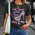 A Queen Was Born In June Fancy Birthday T-Shirt Gifts for Her