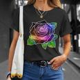 Rainbow Galaxy Floral Rose Unisex T-Shirt Gifts for Her