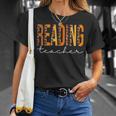 Reading Teacher Leopard Cute Fall Autumn Thanksgiving T-shirt Gifts for Her