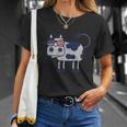 Retro Cow Merica Patriotic Us Flag 4Th Of July Farm Rancher Gift Unisex T-Shirt Gifts for Her