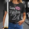 Sassy And Fabulous At 24 24Th Pink Crown Lips Women Birthday Unisex T-Shirt Gifts for Her