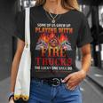 Some Of Us Grew Up Playing With Fire Trucks The Lucky One Still Do Unisex T-Shirt Gifts for Her