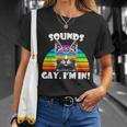 Sounds Gay Im In Rainbow Cat Pride Retro Cat Gay Funny Gift Unisex T-Shirt Gifts for Her