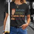 Stressed Blessed Pumpkin Spice Obsessed Thanksgiving Quote Unisex T-Shirt Gifts for Her