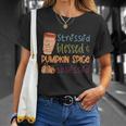 Stressed Blessed Pumpkin Spice Obsessed Thanksgiving Quote V3 Unisex T-Shirt Gifts for Her
