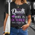 This Queen Was Born In October Living My Best Life Unisex T-Shirt Gifts for Her